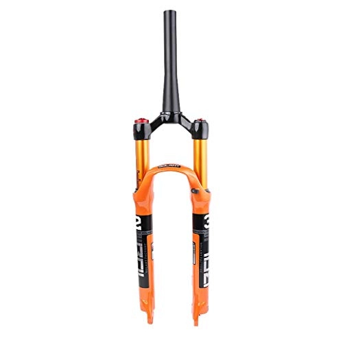 Mountain Bike Fork : TianyiTrade 26 27 29 Inch Bike Tapered Suspension Fork, Magnesium Alloy Disc Brake Air Fork 1-1 / 8" Travel 100mm (Design : A, Size : 26 inch)