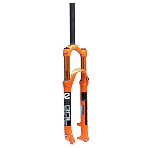 Mountain Bike Fork : TianyiTrade MTB Mountain Bike Front Fork, Travel 100mm 1-1 / 8" Aluminum Alloy AIR System 26" 27.5" 29" Bicycle Suspension Fork - Orange (Size : 26inch)