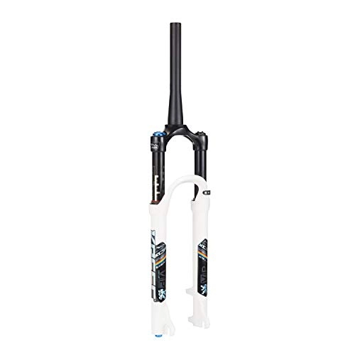 Mountain Bike Fork : TianyiTrade MTB Suspension Fork Alloy Tapered Air Fork, for 26 Inch 27.5 Inch 29 Inch Mountain Disc Brake Bike - White (Size : 26 inch)