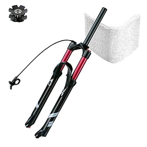 Mountain Bike Fork : TOMYEUS MTB Air Suspension Fork 26 27.5 29 Inch, Bicycle Front Forks 1-1 / 8 ” Remote Lockout Rebound Adjust QR 9mm Disc Travel 140mm (Color : A, Size : 26 inch)