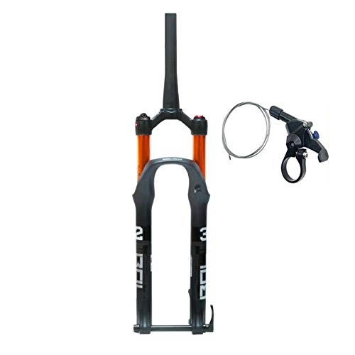 Mountain Bike Fork : TOMYEUS MTB Remote Control Fork 27.5 29 Inch, Tapered Tube Steerer 1-1 / 2 ”Mountain Bike Shoulder Control Fork Travel 120mm (Color : Remote lock, Size : 27.5 inch)