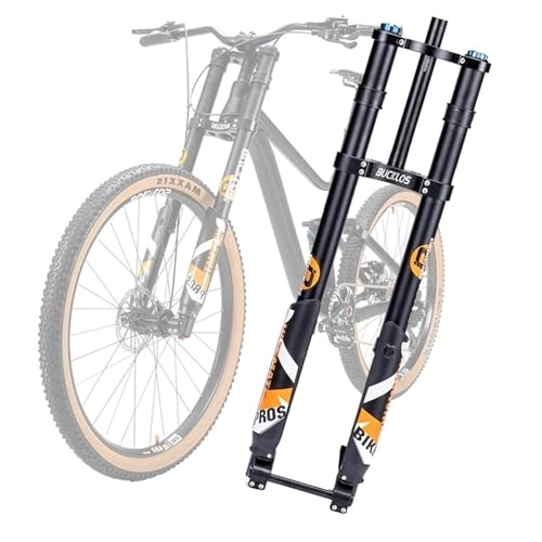Mountain Bike Fork : TS TAC-SKY Dual Crown Inverted Fork 26 / 27.5 / 29Inch MTB Air Suspension Fork 15 * 110mm Boost Fork Ebike Downhill Bike Parts (Color : 29Inch-Straight Tube)