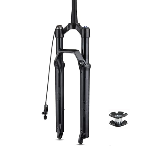 Mountain Bike Fork : TS TAC-SKY Mountain Bike Fork 34mm Tube Damping Shock Absorption Air Fork 120mm Travel 27.2 29 MTB Suspension Fork Straight / Tapered (Color : 27.5 Tapered Remote)