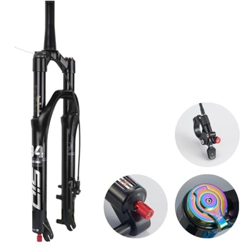 Mountain Bike Fork : TS TAC-SKY MTB Bicycle Fork 26 / 27.5 / 29er Inch Mountain Bike RL 120mm Air Suspension Fork Magnesium Alloy Cycling Components (Color : Black Cone RL, Size : 26-inch)