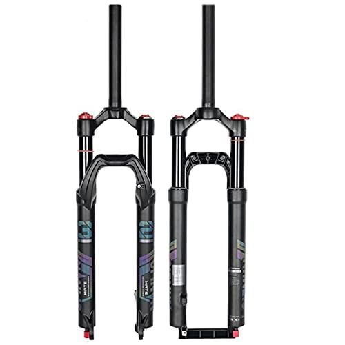 Mountain Bike Fork : Uioy Mountain Bike Suspension Fork, 26 / 27.5 / 29 inch MTB Air Front Fork Shock Absorber, 120mm Travel, Damping Adjustment (Color : Straight Manual, Size : 29 inch)