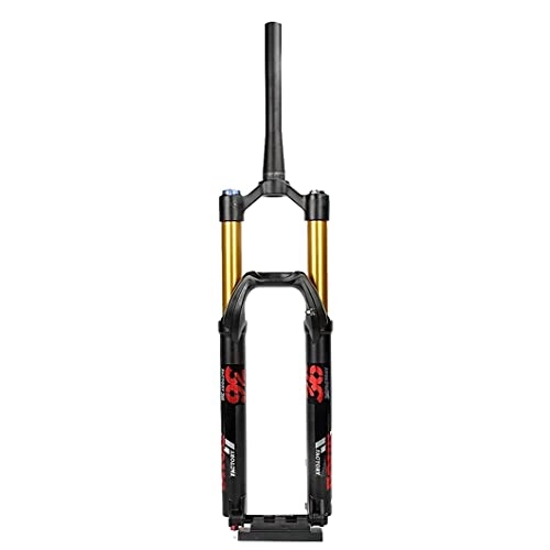 Mountain Bike Fork : Uioy Mountain Bike Suspension Fork 27.5 / 29 Inch, 15x110mm thru axle DH Air Suspension Forks Shock Absorber, Travel 160mm for MTB (Color : Gold, Size : 27.5inch)