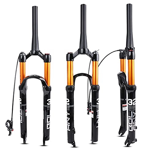 Mountain Bike Fork : Uioy XC Mountain Bike Suspension Fork, 26 / 27.5 / 29 inch MTB Air Front Fork Shock Absorber, 120mm Travel (Color : Tapered Remote, Size : 27.5 inch)