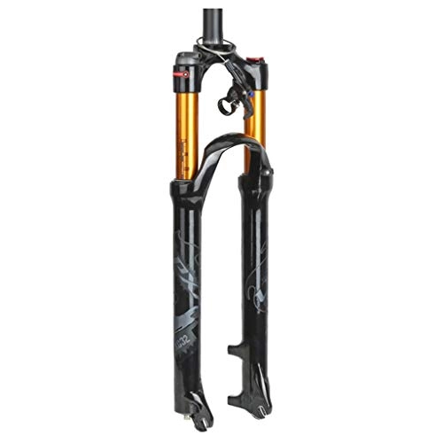 Mountain Bike Fork : Ultra light Mountain bike forks suspension Front Fork Straight Tube Air pressure Front Fork Shoulder Control / Wire Control Travel Tube:120mmBlack and gray