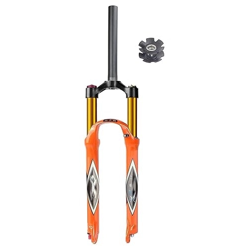 Mountain Bike Fork : Ultralight XC Mountain Bike Front Forks26 27.5 29 MTB Air Suspension Fork Orange, Rebound Adjust Straight / Tapered Tube Manual / Remote Lockout Bike Forks(Size:27.5 INCH, Color:STRAIGHT MANUAL LOCK OUT)