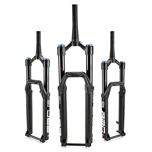 Mountain Bike Fork : UPPVTE 27.5 / 29in Air Mountain Bike Suspension Forks, 160mm Travel Ultralight Aluminum Alloy Tapered 1-1 / 2" MTB Bicycle Front Fork 15 * 110mm Forks (Color : Black, Size : 27.5inch)