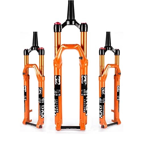 Mountain Bike Fork : UPPVTE Air Mountain Bike Suspension Forks, 27.5 / 29in Ultralight Aluminum Alloy 140mm Travel with Scale 1-1 / 2" Rebound Adjustment Forks (Color : Orange, Size : 29inch)