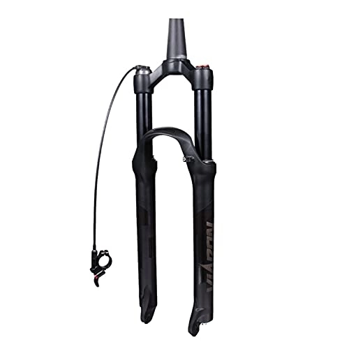 Mountain Bike Fork : UPPVTE Air Suspension Fork, 26 / 27.5 / 29 Inch Straight / Tapered Tube Remote Lockout Damping Adjustment Travel 100mm Bicycle Accessories (Color : Black Cone, Size : 29inch)
