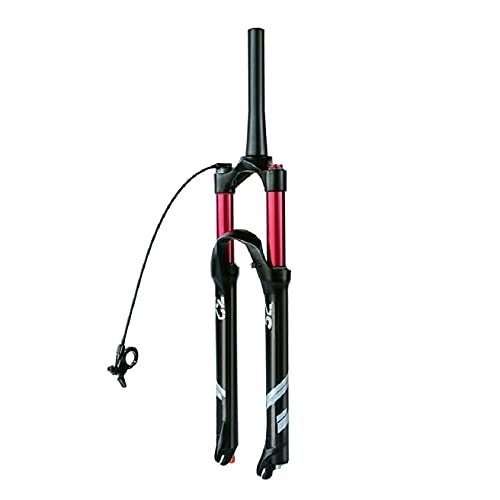 Mountain Bike Fork : UPPVTE Bicycle Suspension Fork Air Fork, 26 / 27.5 / 29inch 140mm Travel Rebound Adjustment Remote Lockout QR 9mm, Bicycle Accessories (Color : Cone tube RL, Size : 26inch)