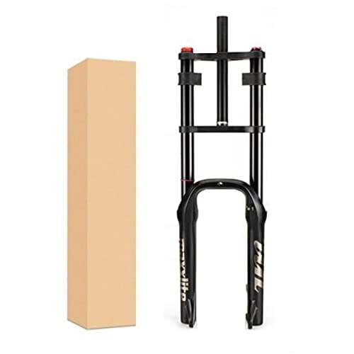 Mountain Bike Fork : UPPVTE Double Shoulder Snow Bike Front Fork, 20 / 26in 4.0 Fat Tire ATV Magnesium Alloy Mountain Bike Fork Air Supension Front Fork Forks (Color : Black, Size : 26inch)
