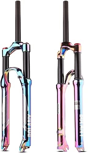Mountain Bike Fork : UPPVTE MTB Air Suspension Fork 27.5 29in, Bike Front Forks 1-1 / 8" Travel 100mm QR 9mm Disc Brake Ultralight Gas Shock XC Bicycle Forks (Color : Multicolor, Size : 29 inch)
