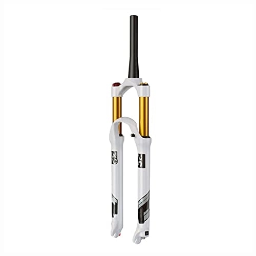 Mountain Bike Fork : UPPVTE MTB Bicycle Air Front Fork 26 / 27.5 / 29 Inch, Stroke 130mm Ultralight Alloy Cone Tube (HL / RL) Rebound Adjustment QR 9mm White (Color : Cone tube HL, Size : 29inch)