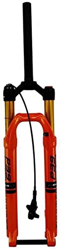 Mountain Bike Fork : UPVPTK MTB Air Suspension Fork 26 / 27.5 / 29 in, Straight Tube Travel 100mm Bike Front Forks 1-1 / 8" Remote Lockout Thru Axle 15 * 100MM Forks (Color : Orange, Size : 27.5INCH)