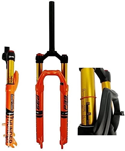 Mountain Bike Fork : UPVPTK Suspension Fork DH Bicycles Air Fork 27.5" / 29in, Disc Brake MTB Bike Downhill Fork 15mm Through Axle Travel 105mm 1-1 / 8" MTB / XC Forks (Color : Orange, Size : 27.5inch)