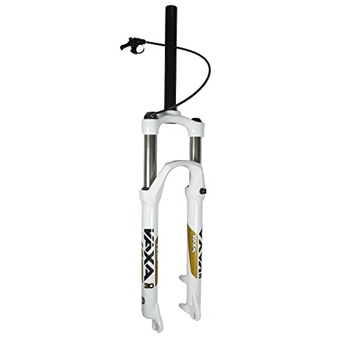 Mountain Bike Fork : VAXA 30 ZOOM 595S(AMS) RL / O Remote Quick Lock Suspension Fork for Mountain Bike MG&AL 100MM Travel Preload Adjustable 1-1 / 8" QR and Disc (White, 650B / 27.5")