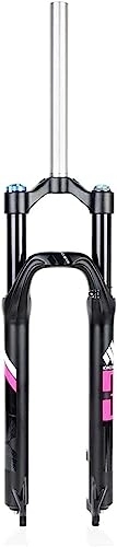 Mountain Bike Fork : VEMMIO 26 27.5 Inch Mountain Bike Air Fork Disc Brake, MTB Front Fork Ultralight Alloy Fit Road / Mountain Bicycle XC / AM / FR Cycling accessories (Color : Black Pink, Size : 27.5 inch)