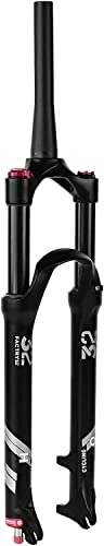 Mountain Bike Fork : VEMMIO Black Mountain Bike Air Fork 26 27.5 29 Bicycle Front Fork Suspension Plug With Rebound Damping Magnesium Alloy accessories (Color : Tapered Manual Lockout, Size : 27.5er)