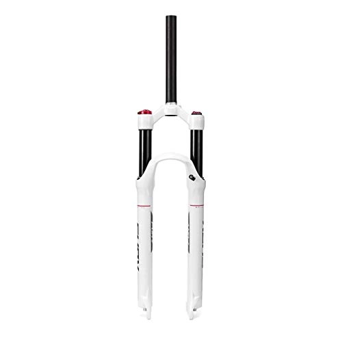 Mountain Bike Fork : VHHV 26" 27.5" 29" Cycling Air Suspension Forks, 1-1 / 8" Lightweight Alloy Mountain Bike Front Fork Travel: 120mm Absorber (Color : White, Size : 27.5 inches)
