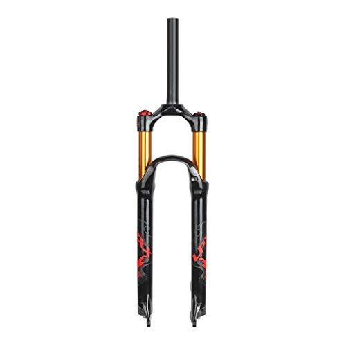 Mountain Bike Fork : VHHV 26 27.5 29 Inch Bike Suspension Forks, Lightweight Alloy 1-1 / 8" MTB Air Front Fork 100mm Travel (Color : Red, Size : 26 inch)