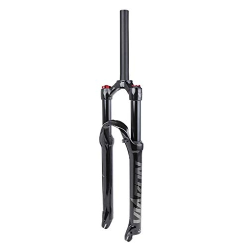 Mountain Bike Fork : VHHV 26 / 27.5 / 29 Inch MTB Mountain Bike Suspension Fork Bicycle Cycling Front Forks Black, Titanium / Silver Label Absorber (Color : B, Size : 29 inches)