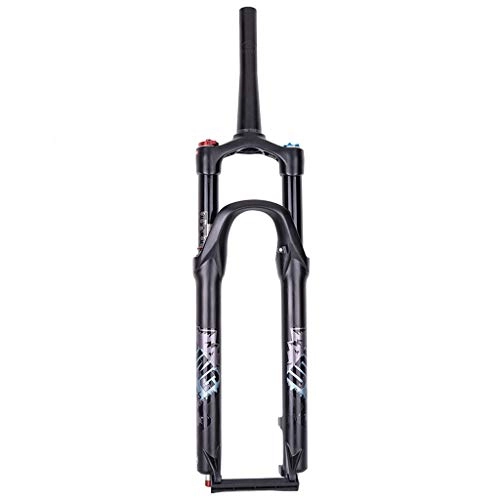 Mountain Bike Fork : VHHV 26" 27.5 Inch Bike Tapered Suspension Fork, Magnesium Alloy High Strength Air Front Forks Travel: 120mm - Black (Size : 26 inch)