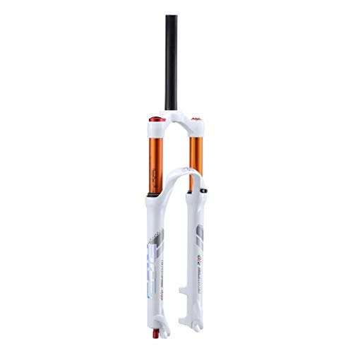 Mountain Bike Fork : VHHV 26" 27.5 Inch Suspension Fork MTB Bike Air Front Forks, 1-1 / 8" Lightweight Alloy Travel: 120mm - 3 Colors Absorber (Color : White, Size : 26 inches)