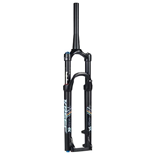 Mountain Bike Fork : VHHV Bicycle Air Front Fork MTB 26 / 27.5 / 29 Inch, Damping Adjustment 1-1 / 8" Alloy 9mm QR Disc Mountain Bike Suspension Forks Travel 120mm (Color : Tapered, Size : 29 inches)