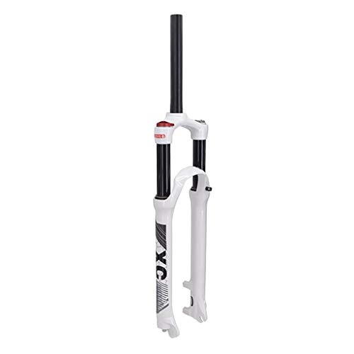 Mountain Bike Fork : VHHV Bicycle Suspension Fork 26" 27.5inch 29er MTB Front Fork, Effective Shock Travel: 120mm Double Air Chamber System (Color : White, Size : 26 inches)