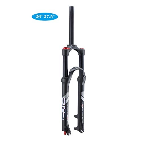 Mountain Bike Fork : VHHV Bike Fork 26 27.5 Inches MTB Cycling Front Suspension Forks, 1-1 / 8" Lightweight Magnesium Alloy Travel: 120mm Unisex - 4 Colors (Color : Black, Size : 27.5 inch)