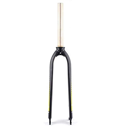 Mountain Bike Fork : VHHV Cycling Rigid Forks 26" 27.5inch, 1-1 / 8" Lightweight Aluminum Alloy Disc Brake Only Suspension Fork - 722g Absorber (Color : Yellow, Size : 26 inch)