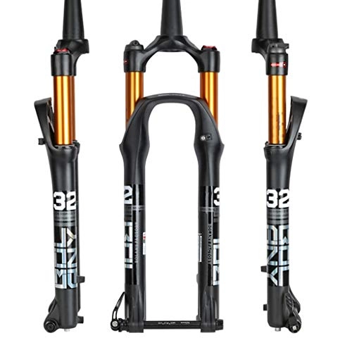 Mountain Bike Fork : VHHV Mountain bike bicycle shock-absorbing front fork 27.5 / 29 inches, Conical barrel shaft air fork wire control / shoulder control Air forks (Color : Tapered Remote lockout, Size : 29)