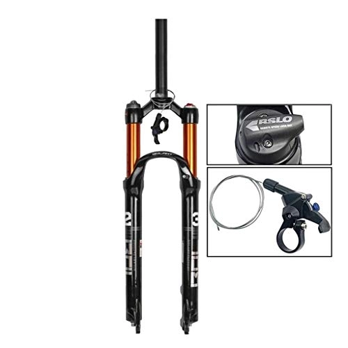 Mountain Bike Fork : VHHV Mountain Bike Suspension Fork, 26 27.5 29 Inch Aluminum Magnesium Alloy Straight / Tapered Air Fork - Manual Lockout / Remote Lockout (Color : B, Size : 27.5 inch)