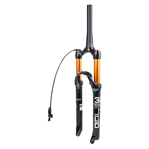 Mountain Bike Fork : VHHV MTB Bicycle Magnesium Alloy Suspension Fork 26 / 27.5 / 29 Inch, 1-1 / 8" Travel: 120mm Bike Front Fork (Color : Tapered-remote lockout, Size : 29 inch)