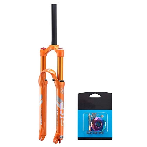 Mountain Bike Fork : VHHV MTB Front Fork 26" 27.5" Suspension Forks Accessories 44mm Bike Headset Set Orange Absorber (Color : B, Size : 27.5 inches)