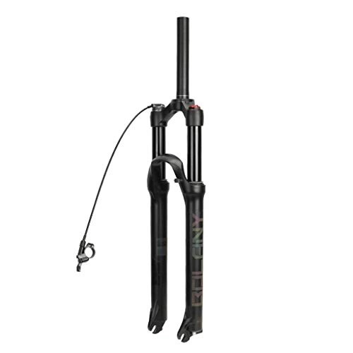 Mountain Bike Fork : VHHV Remote Lockout Suspension Fork 26" 27.5" 29" MTB Bike Black Magnesium Alloy Front Forks Travel: 120mm (Color : B, Size : 29 inch)