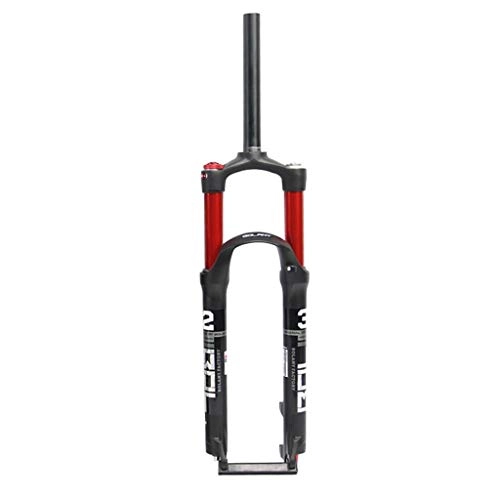 Mountain Bike Fork : VHHV Suspension Fork 26 Inch 27.5" 29 er 1-1 / 8" Air Ahead Forks 115mm Travel, Aluminum Magnesium Alloy Absorber (Color : Red, Size : 26 inch)