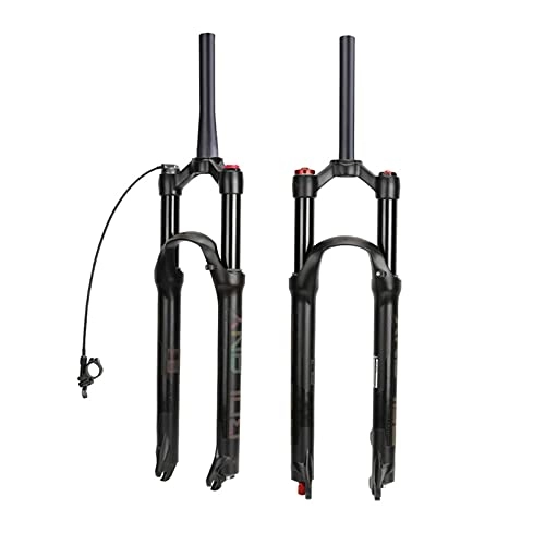 Mountain Bike Fork : VISTANIA Cycling Bike Fork Solo Air With Rebound Adjustment MTB Front Suspension 26 27.5 29 Straight Tapered RL LO Bicycle Quick Release (Color : 26 Straight Remote, Model : GOLD)