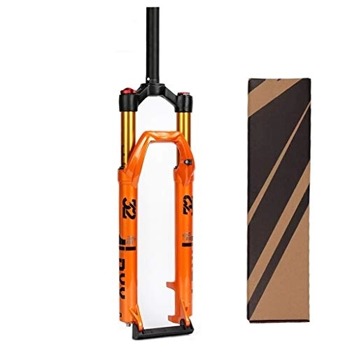 Mountain Bike Fork : VPPV 27.5 29 Inch MTB Air Suspension Fork, Bike Downhill Disc Brake 9mm Quick Lock Mountain Gas Fork Travel 120mm (Color : Gold, Size : 29 inch)