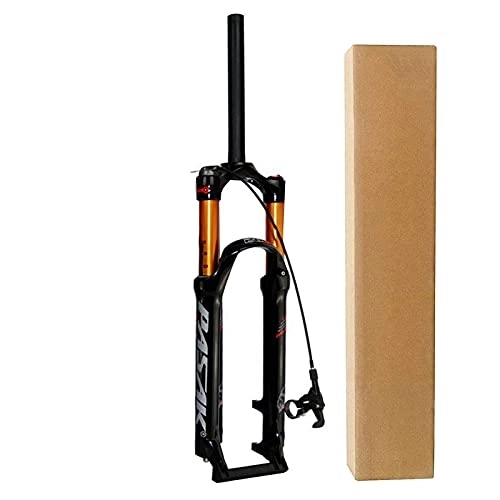 Mountain Bike Fork : VPPV MTB Bike Fork Aluminum Alloy 26 27.5 29 Inch 1-1 / 8 ” Remote Control Fork Damping Adjustment 120mm Mountain Straight Tube Fork (Color : Remote lock, Size : 29 inch)