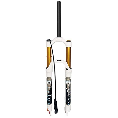 Mountain Bike Fork : VTDOUQ Air 140mm Travel Mountain Bike Suspension Fork 26 / 27.5 / 29 White, WQ-003 Rebound Adjust Remote Lock MTB Forks Ultralight Alloy 9mm QR (Color: Tapered Remote Lock, Size: 27.5 inches)
