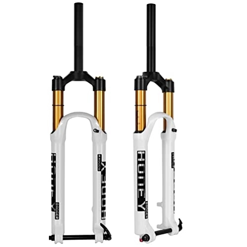 Mountain Bike Fork : WAMBAS MTB Air Fork 26 / 27.5 / 29 Inch Mountain Bike Suspension Forks Travel 120mm Rebound Adjustable 28.6mm Straight 15 * 100mm Thru Axle Front Fork White (Color : Manual, Size : 26'')