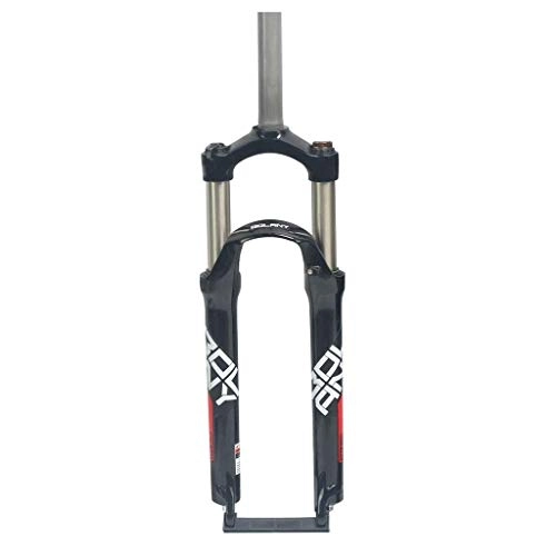 Mountain Bike Fork : Waui 24" Mountain Bike Suspension Fork, Aluminum Alloy Disc Brake Shoulder Control Damping Adjustment 1-1 / 8" Travel 100mm (Color : A)
