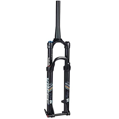 Mountain Bike Fork : Waui 26" 1-1 / 8" MTB Suspension Fork, Mountain Bike Aluminum Alloy Cone Disc Brake Damping Adjustment Travel 100mm Black (Color : 26inch, Size : B)