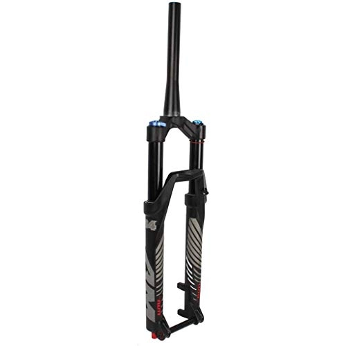 Mountain Bike Fork : Waui 26 / 27.5" Mountain Bike Suspension Fork, Outdoor Aluminum Alloy Disc Brake Front Bridge Cone Tube 1-1 / 8" Travel 100mm (Color : A, Size : 26INCH)