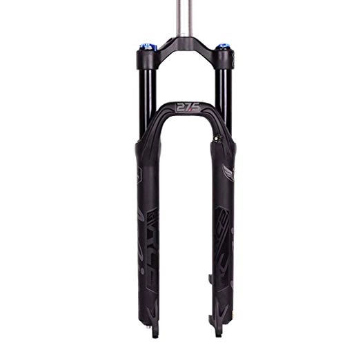 Mountain Bike Fork : Waui 26 / 29" Bicycle Suspension Fork, MTB Aluminum Alloy Shoulder Control Lock Disc Brake Damping 1-1 / 8" Travel 100mm Black (Color : Black, Size : 27.5inch)
