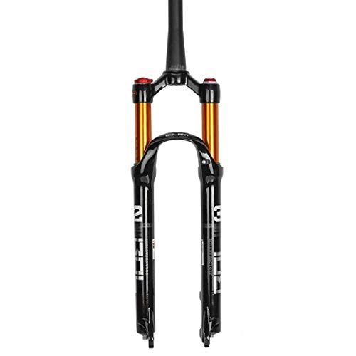 Mountain Bike Fork : Waui 26inch Mountain Bike Suspension Fork, 1-1 / 8' Lightweight Magnesium Alloy MTB Suspension Lock Shoulder Travel:100mm 27.5 / 29inch (Color : A, Size : 26inch)